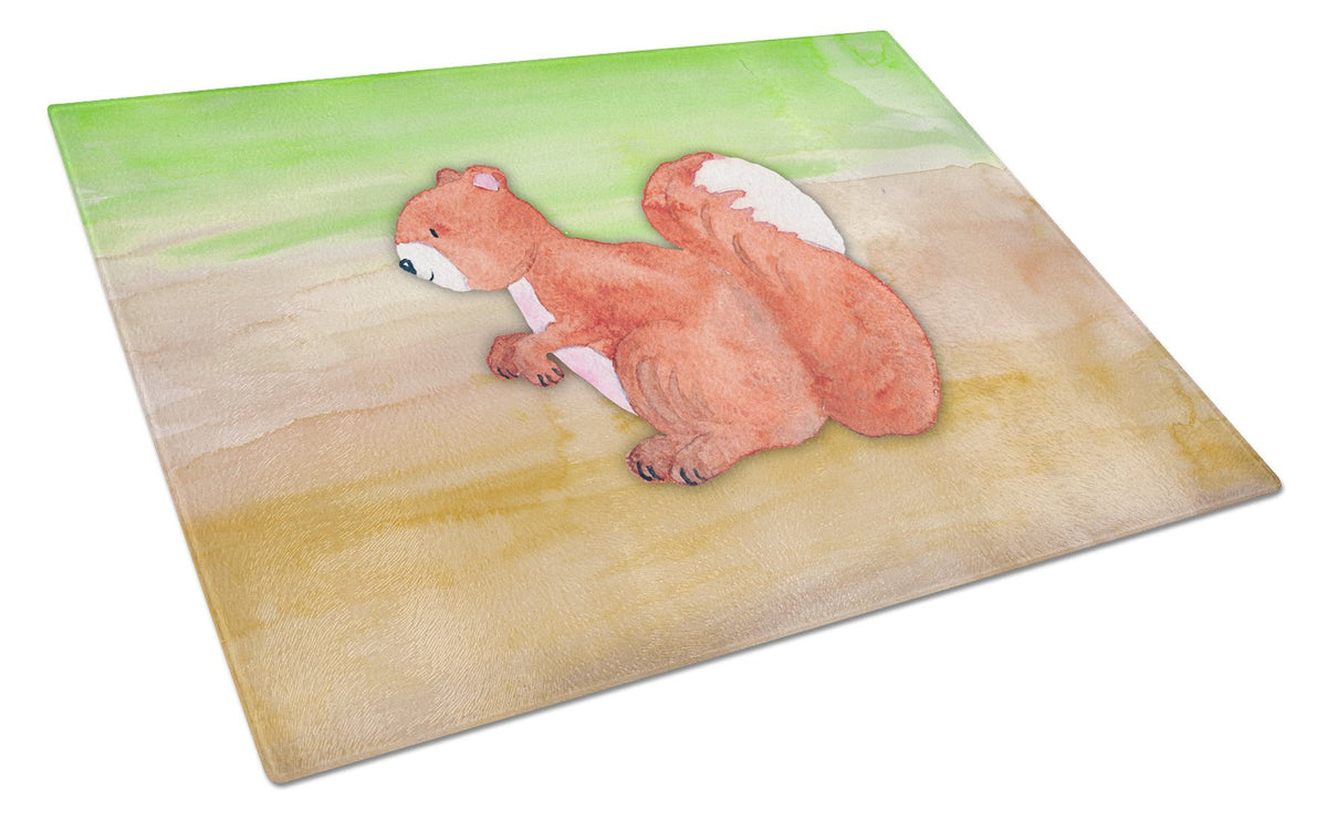Squirrel Watercolor Glass Cutting Board Large BB7431LCB by Caroline&#39;s Treasures