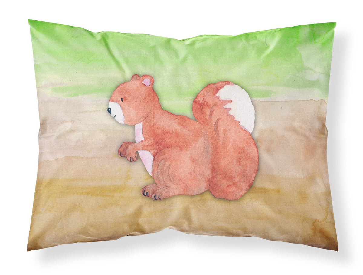 Squirrel Watercolor Fabric Standard Pillowcase BB7431PILLOWCASE by Caroline&#39;s Treasures