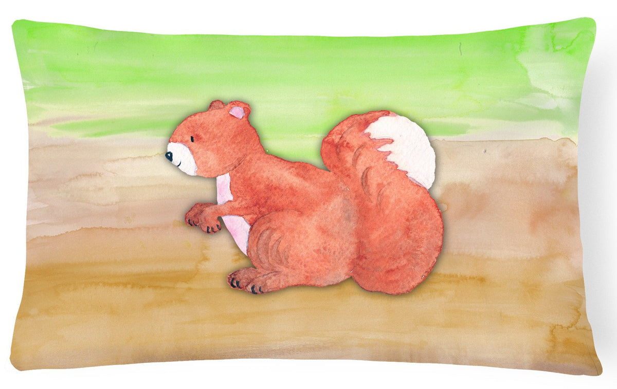 Squirrel Watercolor Canvas Fabric Decorative Pillow BB7431PW1216 by Caroline&#39;s Treasures