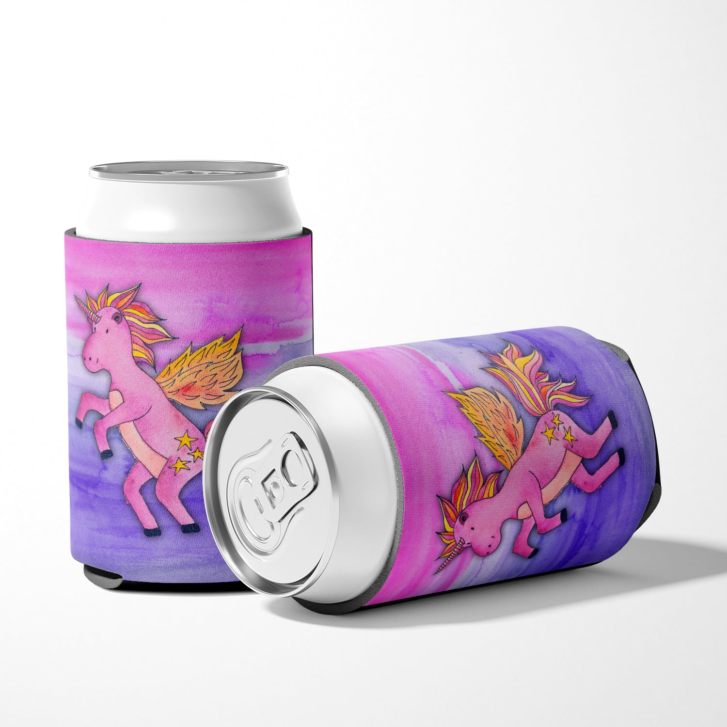 Pink Unicorn Watercolor Can or Bottle Hugger BB7432CC