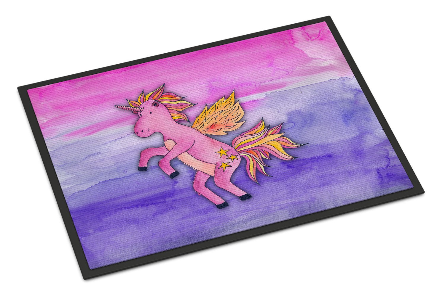 Pink Unicorn Watercolor Indoor or Outdoor Mat 24x36 BB7432JMAT by Caroline's Treasures