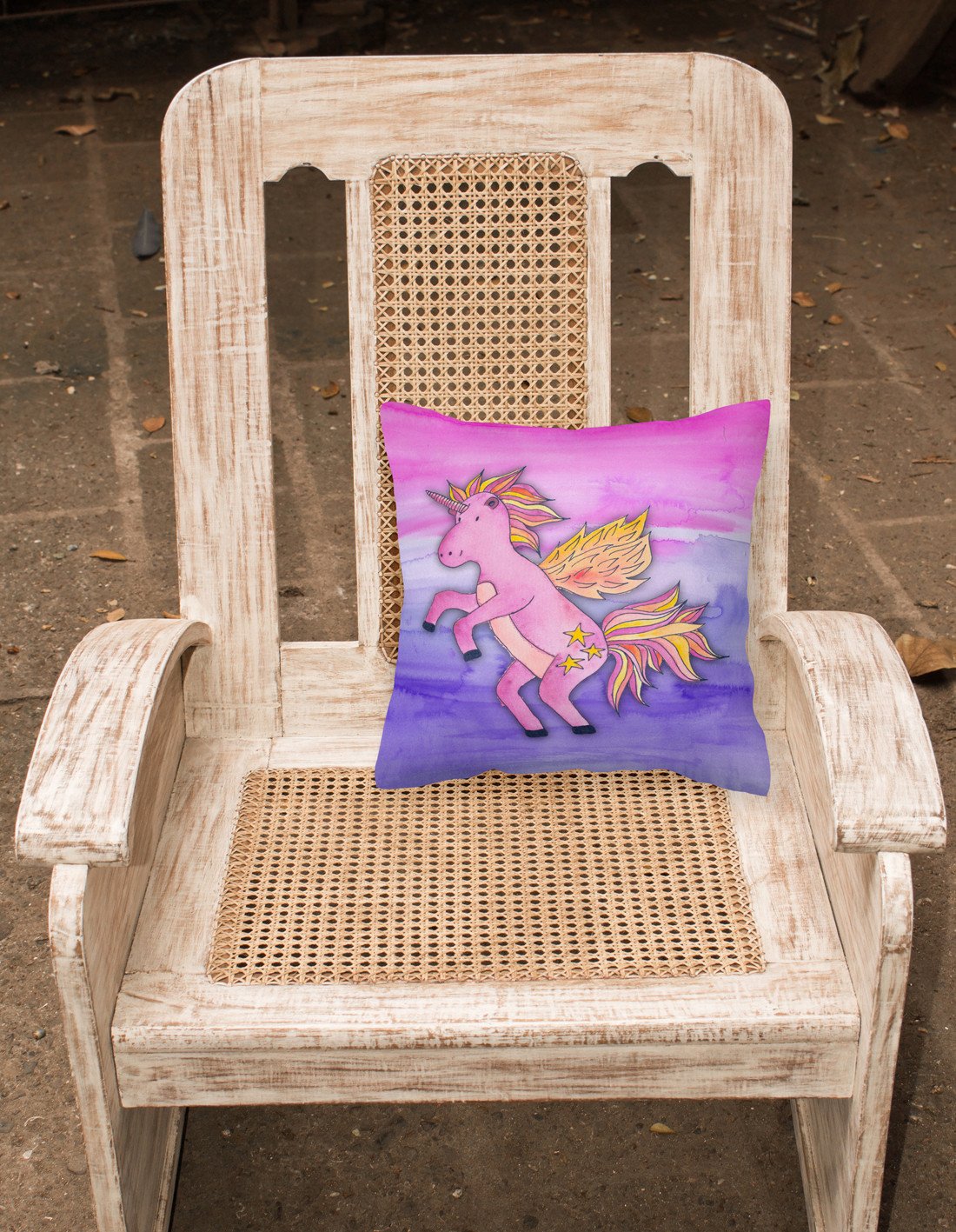 Pink Unicorn Watercolor Fabric Decorative Pillow BB7432PW1818 by Caroline's Treasures