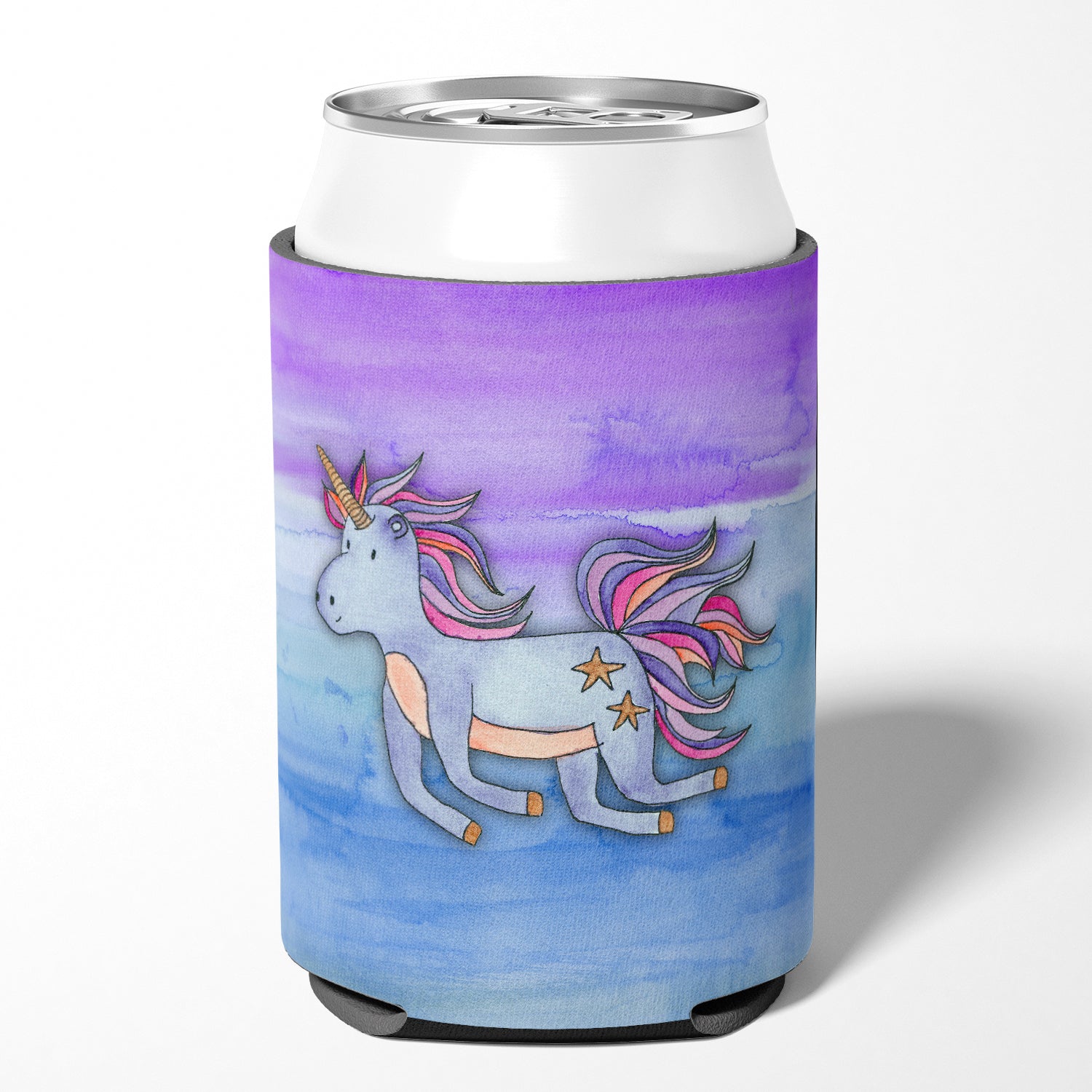 Blue Unicorn Watercolor Can or Bottle Hugger BB7433CC