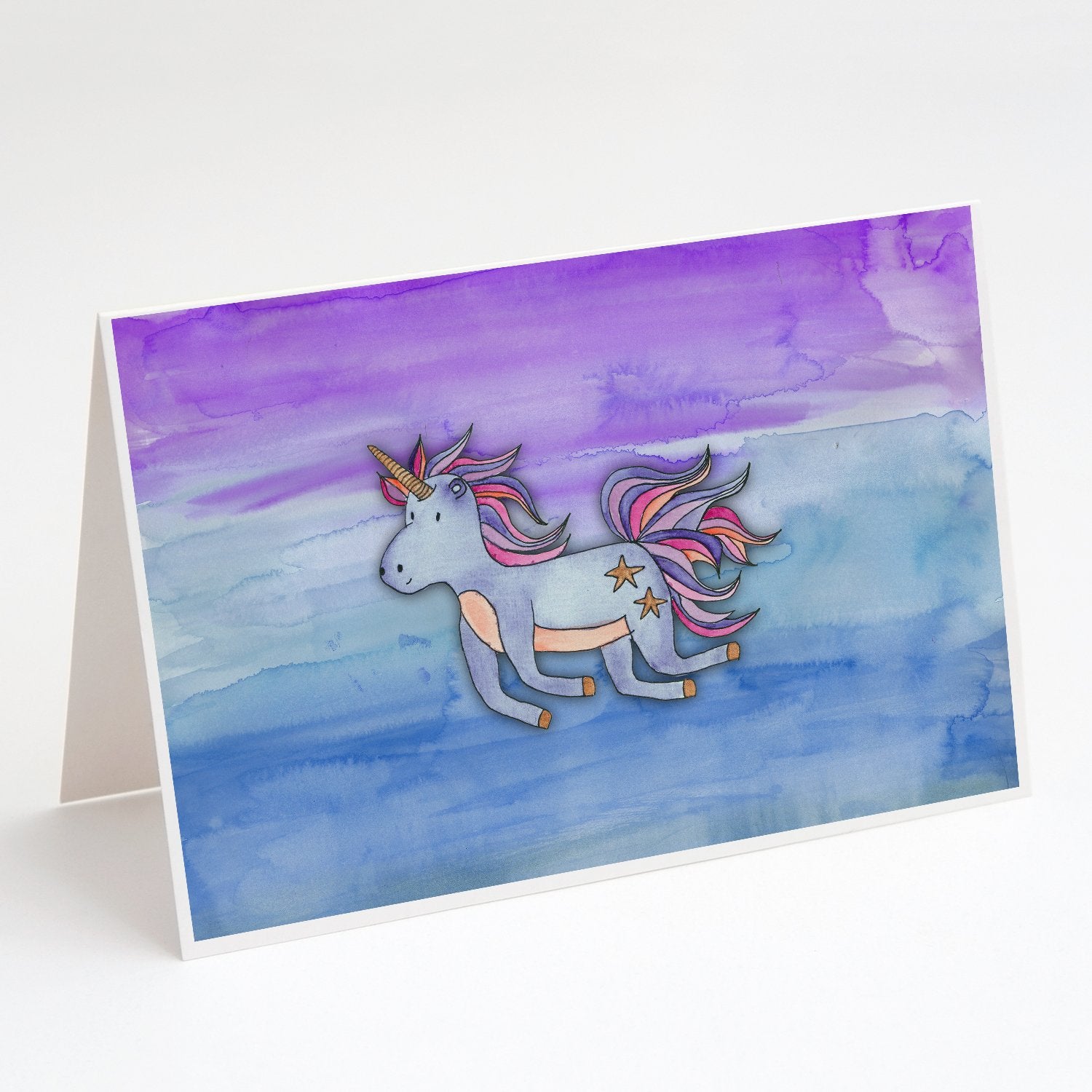 Buy this Blue Unicorn Watercolor Greeting Cards and Envelopes Pack of 8