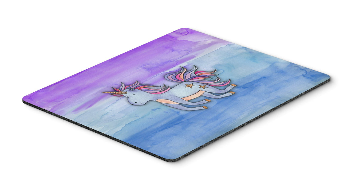 Blue Unicorn Watercolor Mouse Pad, Hot Pad or Trivet BB7433MP by Caroline&#39;s Treasures