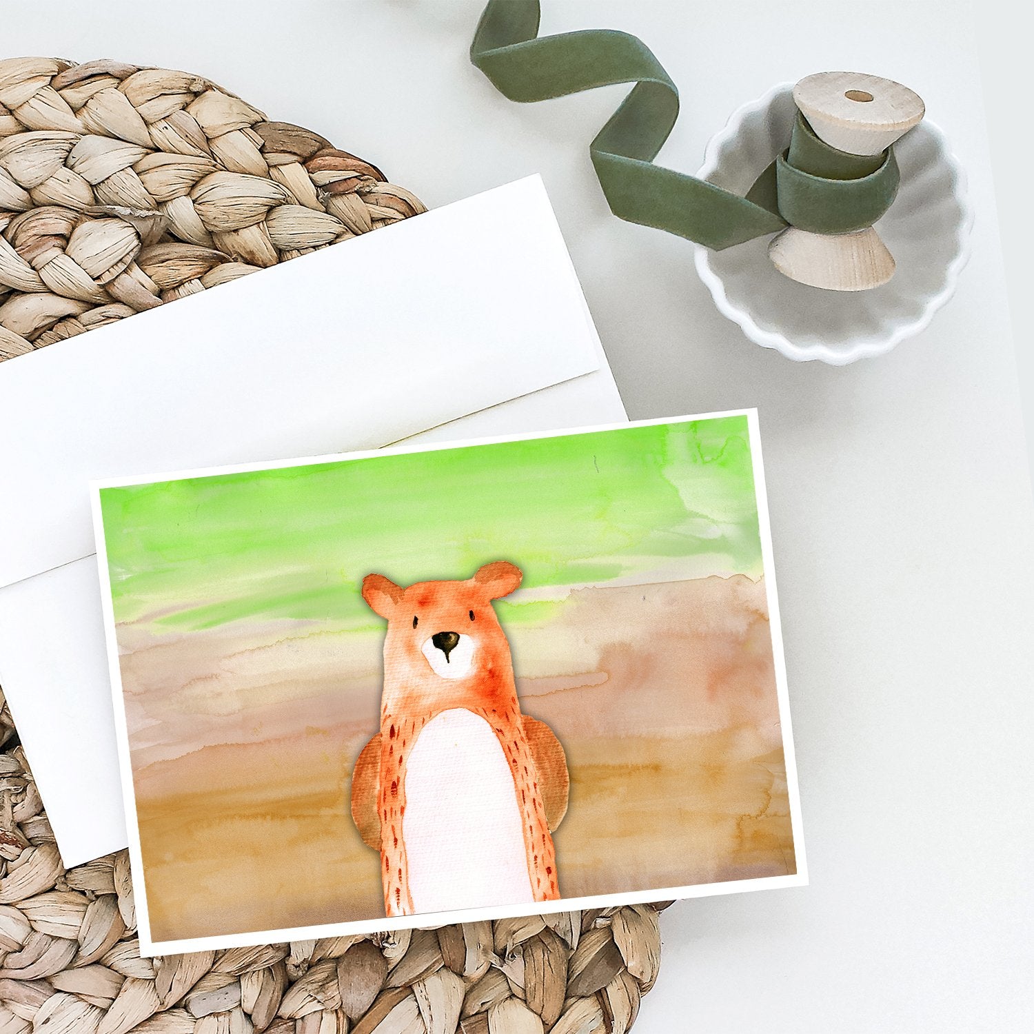 Buy this Bear Watercolor Greeting Cards and Envelopes Pack of 8