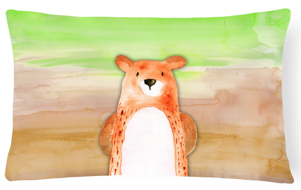 Bear Watercolor Canvas Fabric Decorative Pillow BB7434PW1216 by Caroline&#39;s Treasures