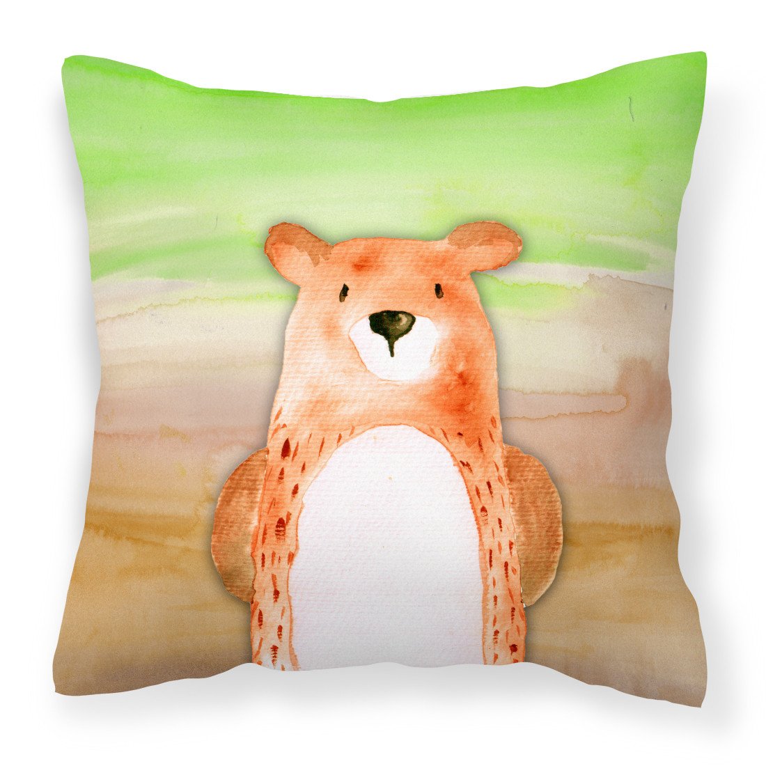 Bear Watercolor Fabric Decorative Pillow BB7434PW1818 by Caroline&#39;s Treasures