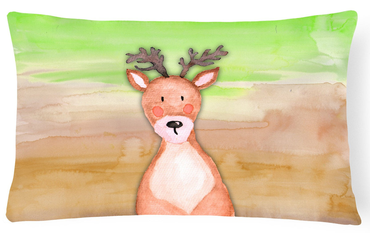 Deer Watercolor Canvas Fabric Decorative Pillow BB7435PW1216 by Caroline&#39;s Treasures