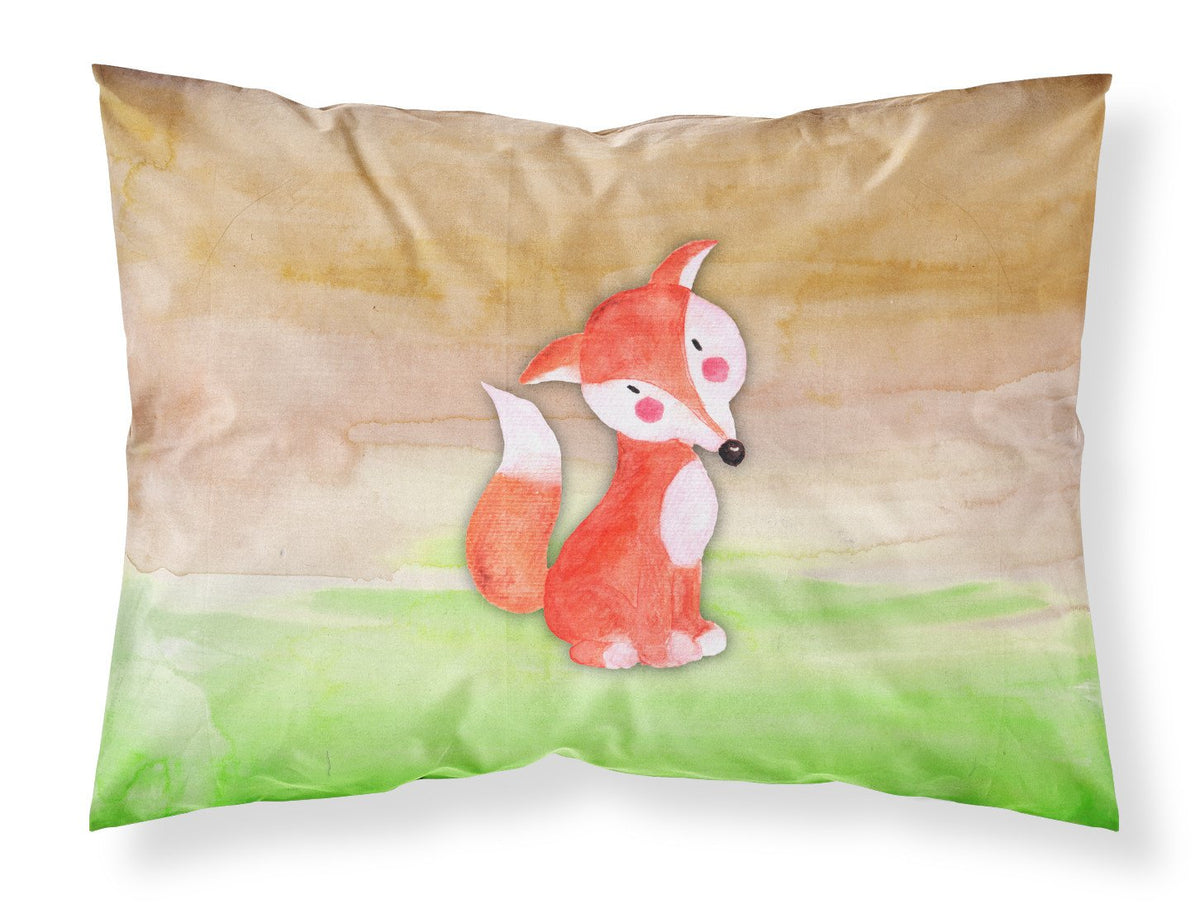 Fox Watercolor Fabric Standard Pillowcase BB7436PILLOWCASE by Caroline&#39;s Treasures