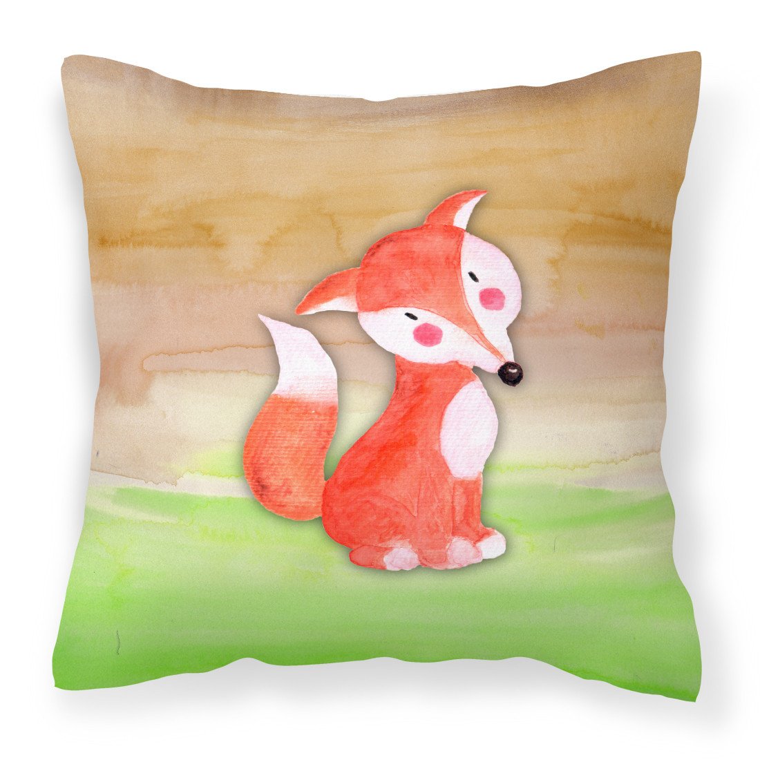 Fox Watercolor Fabric Decorative Pillow BB7436PW1818 by Caroline&#39;s Treasures
