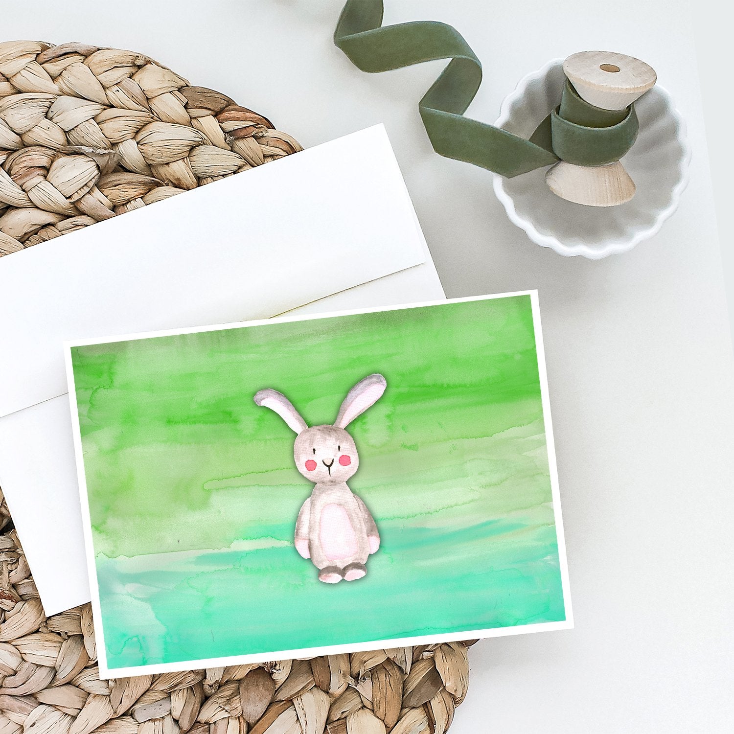 Bunny Rabbit Watercolor Greeting Cards and Envelopes Pack of 8 - the-store.com
