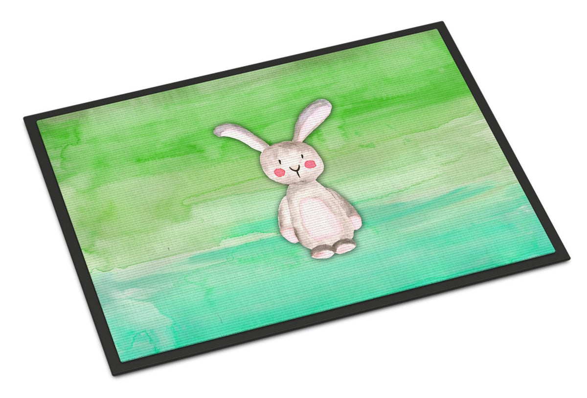 Bunny Rabbit Watercolor Indoor or Outdoor Mat 24x36 BB7437JMAT by Caroline&#39;s Treasures