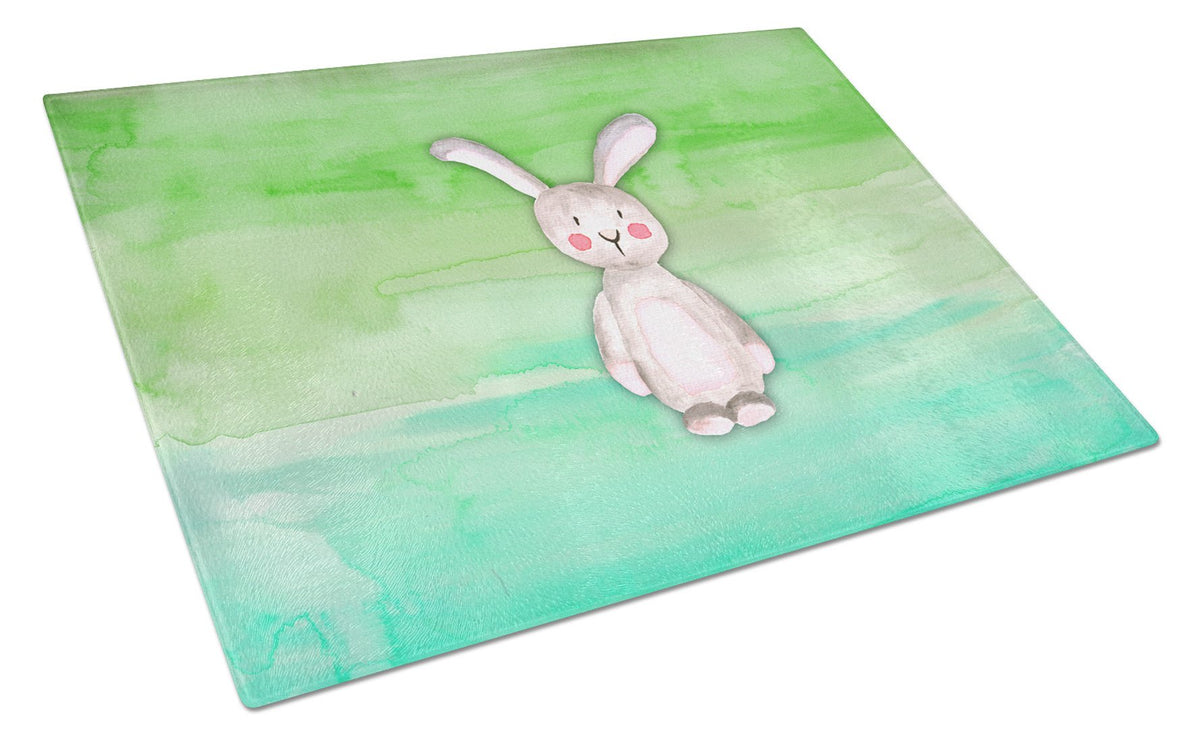 Bunny Rabbit Watercolor Glass Cutting Board Large BB7437LCB by Caroline&#39;s Treasures