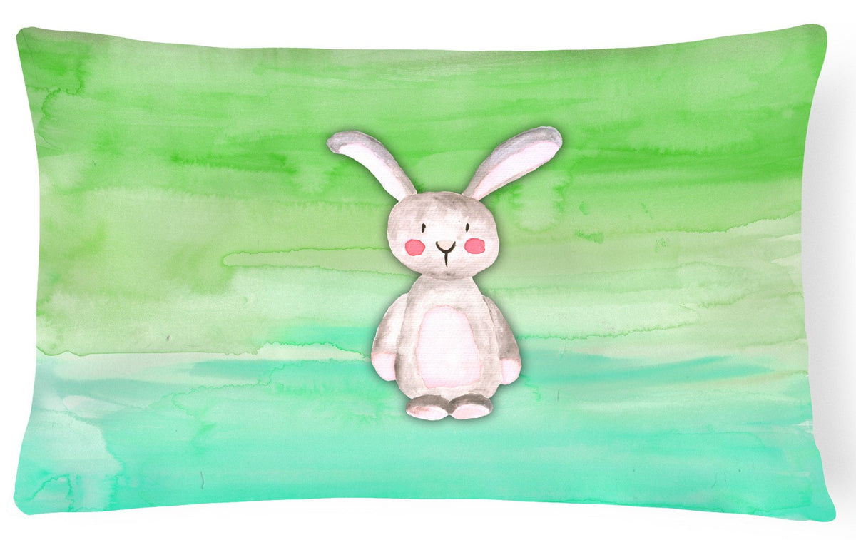 Bunny Rabbit Watercolor Canvas Fabric Decorative Pillow BB7437PW1216 by Caroline&#39;s Treasures
