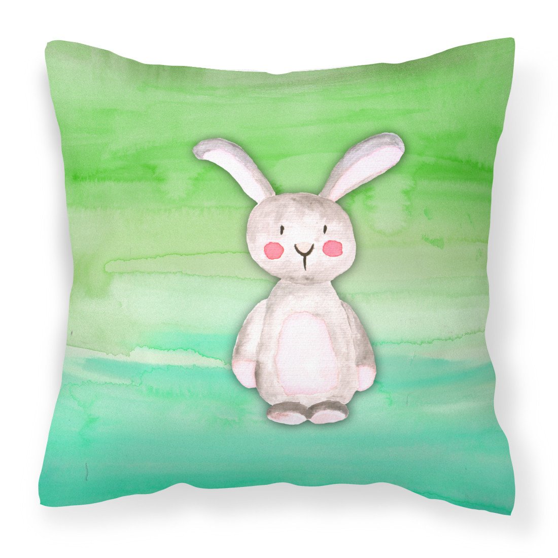 Bunny Rabbit Watercolor Fabric Decorative Pillow BB7437PW1818 by Caroline&#39;s Treasures