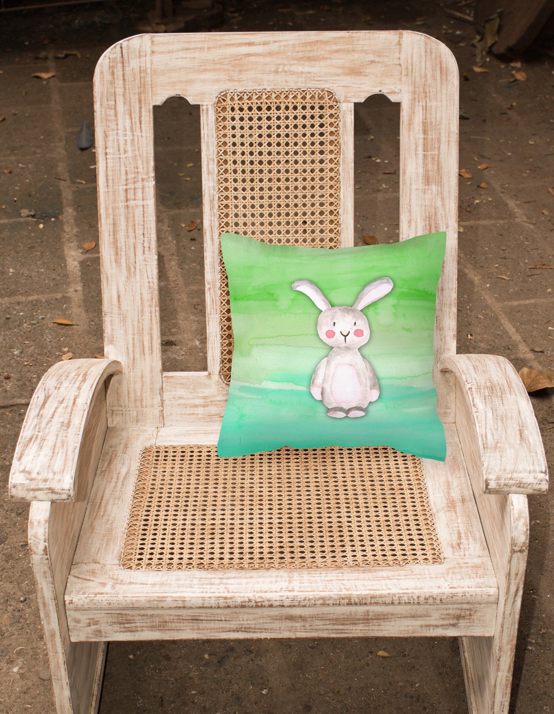 Bunny Rabbit Watercolor Fabric Decorative Pillow BB7437PW1818 by Caroline's Treasures