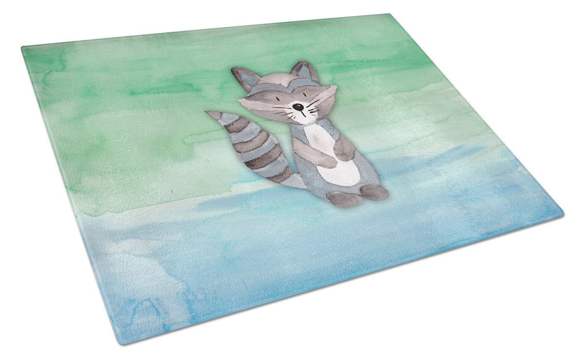 Raccoon Watercolor Glass Cutting Board Large BB7438LCB by Caroline&#39;s Treasures