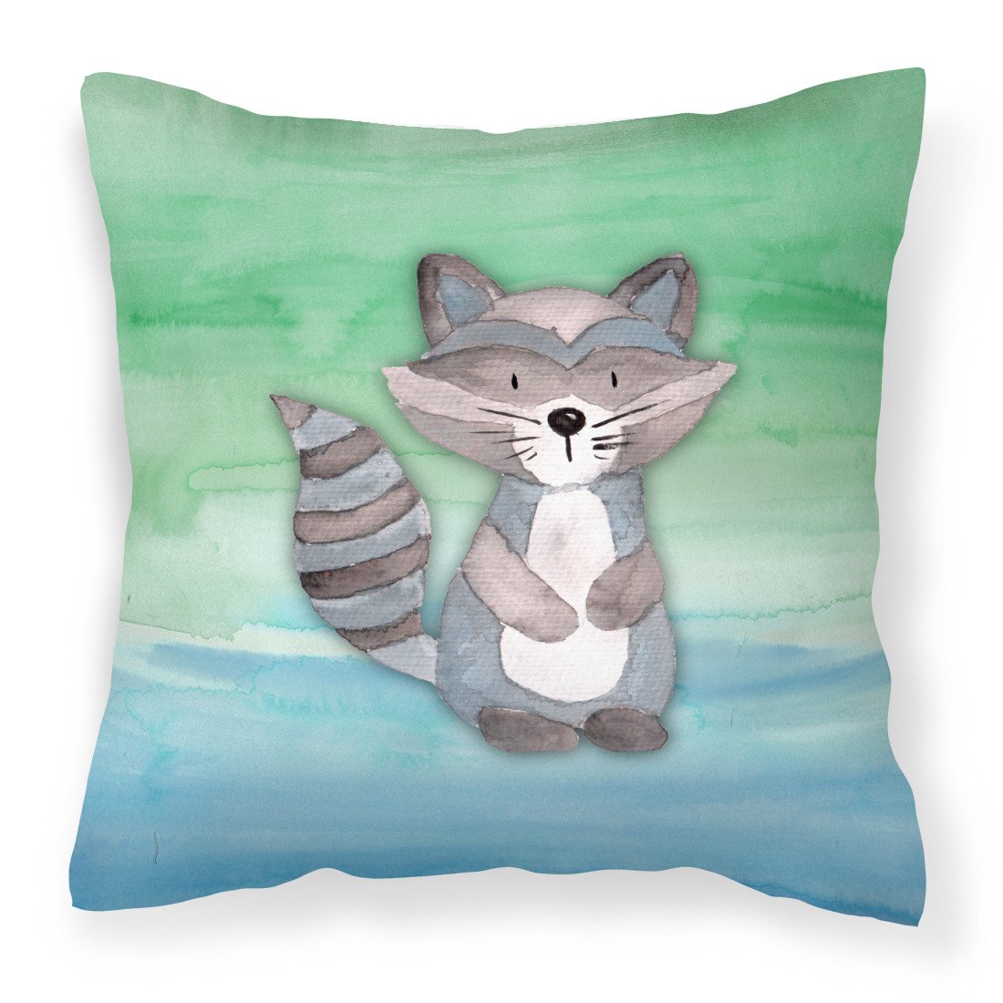 Raccoon Watercolor Fabric Decorative Pillow BB7438PW1818 by Caroline&#39;s Treasures
