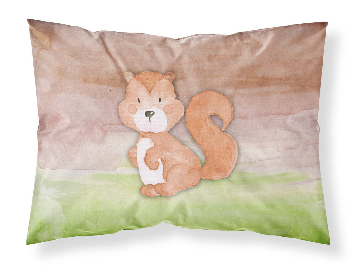 Squirrel Watercolor Fabric Standard Pillowcase BB7439PILLOWCASE by Caroline&#39;s Treasures