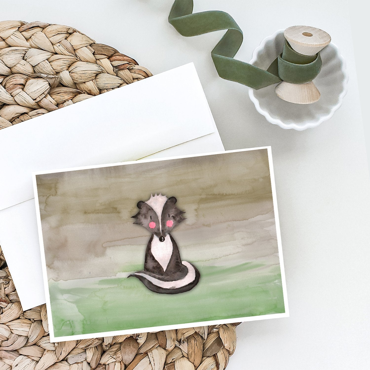 Badger Watercolor Greeting Cards and Envelopes Pack of 8 - the-store.com