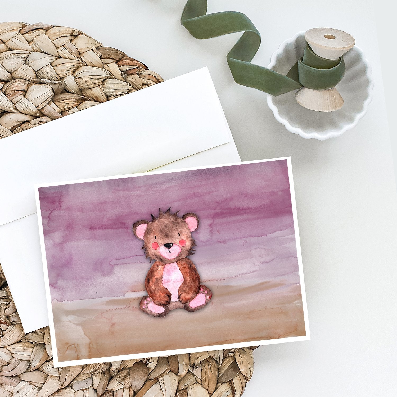 Bear Cub Watercolor Greeting Cards and Envelopes Pack of 8 - the-store.com