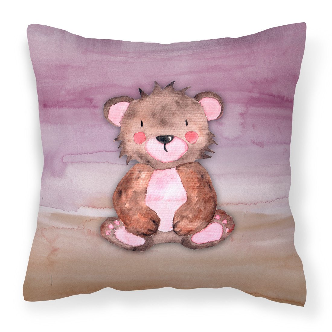 Bear Cub Watercolor Fabric Decorative Pillow BB7441PW1818 by Caroline&#39;s Treasures