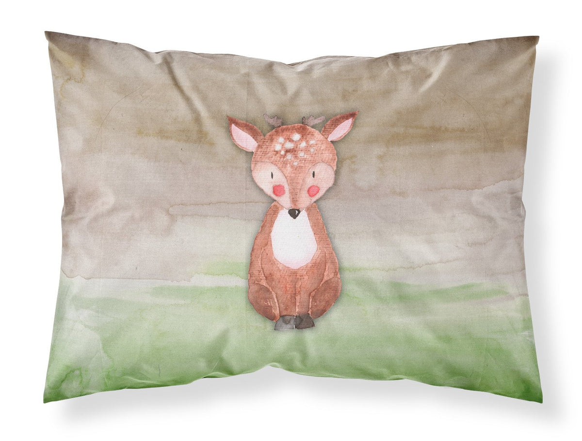 Baby Deer Watercolor Fabric Standard Pillowcase BB7442PILLOWCASE by Caroline&#39;s Treasures