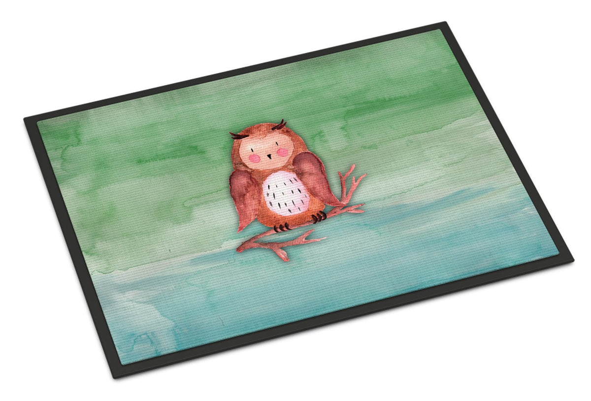 Brown Owl Watercolor Indoor or Outdoor Mat 24x36 BB7443JMAT by Caroline&#39;s Treasures