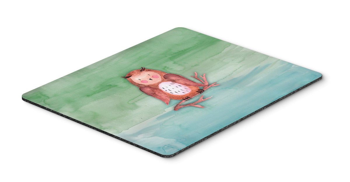 Brown Owl Watercolor Mouse Pad, Hot Pad or Trivet BB7443MP by Caroline&#39;s Treasures