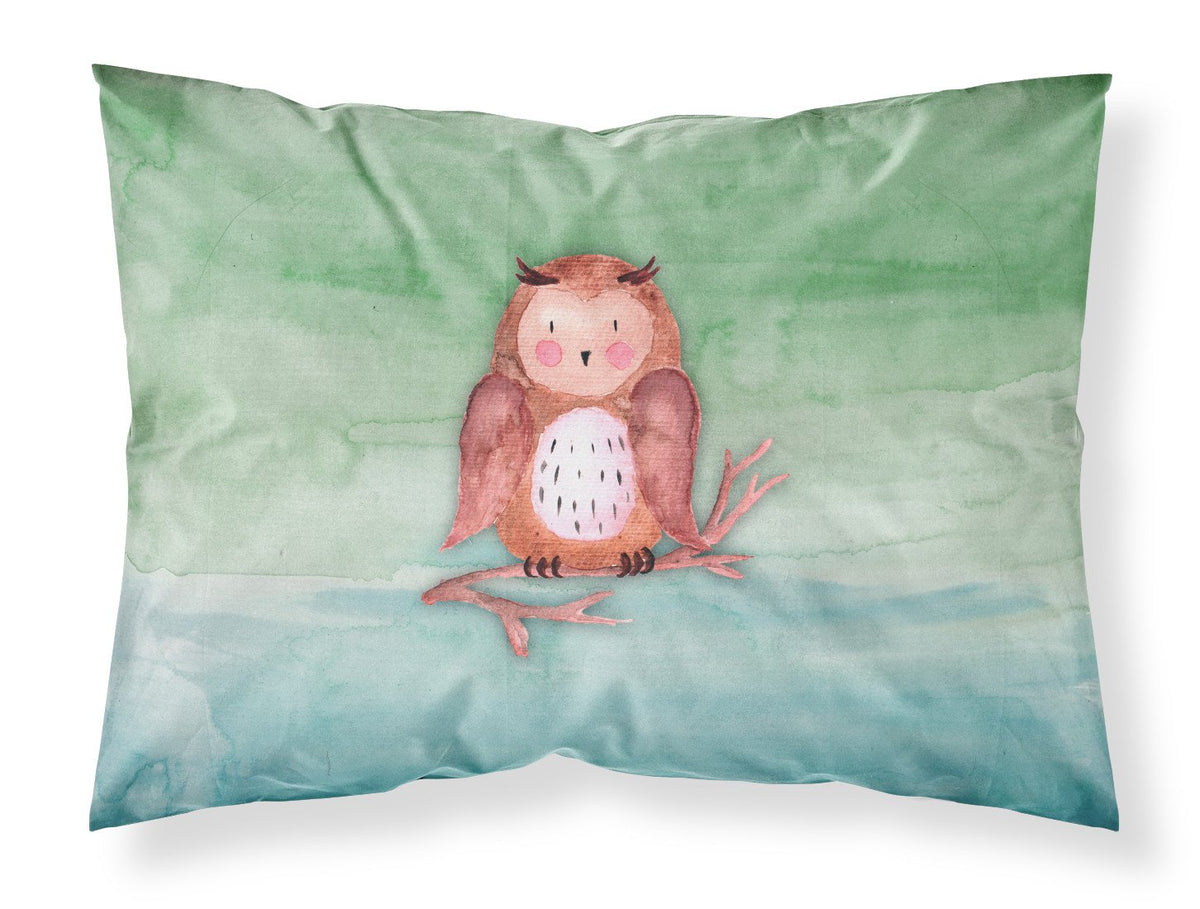 Brown Owl Watercolor Fabric Standard Pillowcase BB7443PILLOWCASE by Caroline&#39;s Treasures