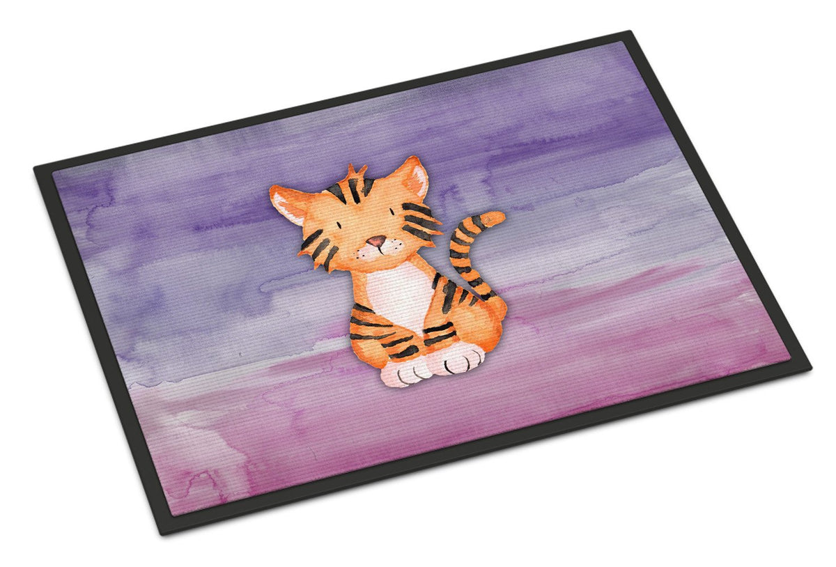 Tiger Cub Watercolor Indoor or Outdoor Mat 24x36 BB7444JMAT by Caroline&#39;s Treasures