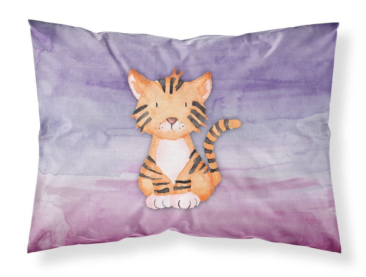 Tiger Cub Watercolor Fabric Standard Pillowcase BB7444PILLOWCASE by Caroline&#39;s Treasures