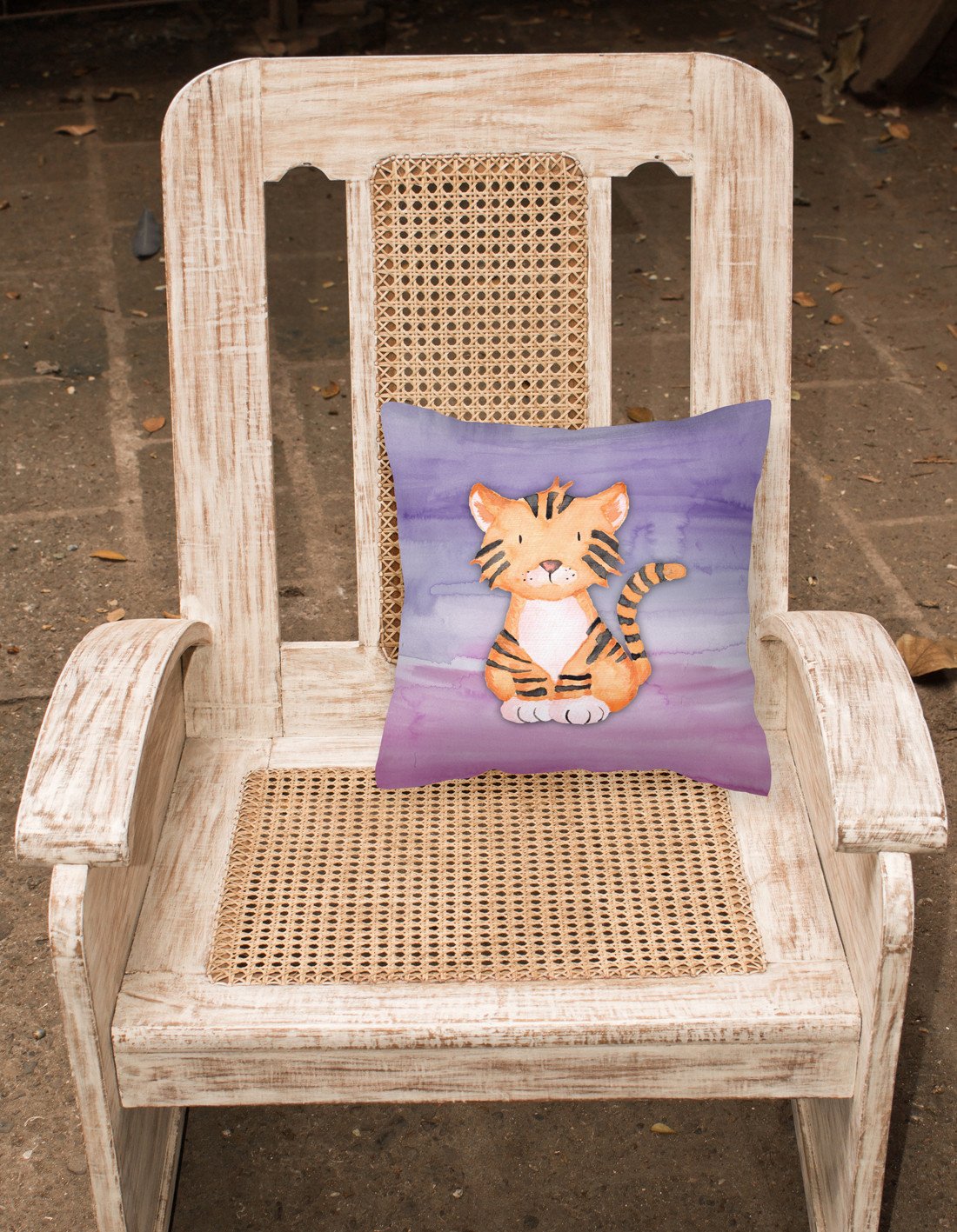 Tiger Cub Watercolor Fabric Decorative Pillow BB7444PW1818 by Caroline's Treasures