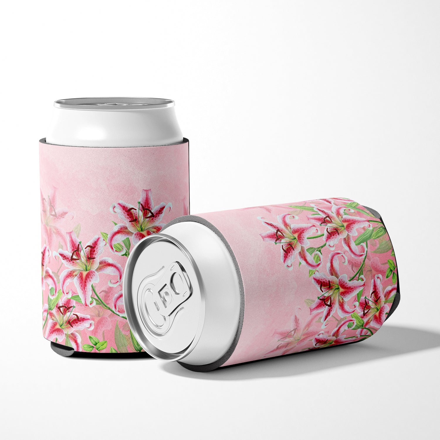 Pink Lillies Can or Bottle Hugger BB7446CC