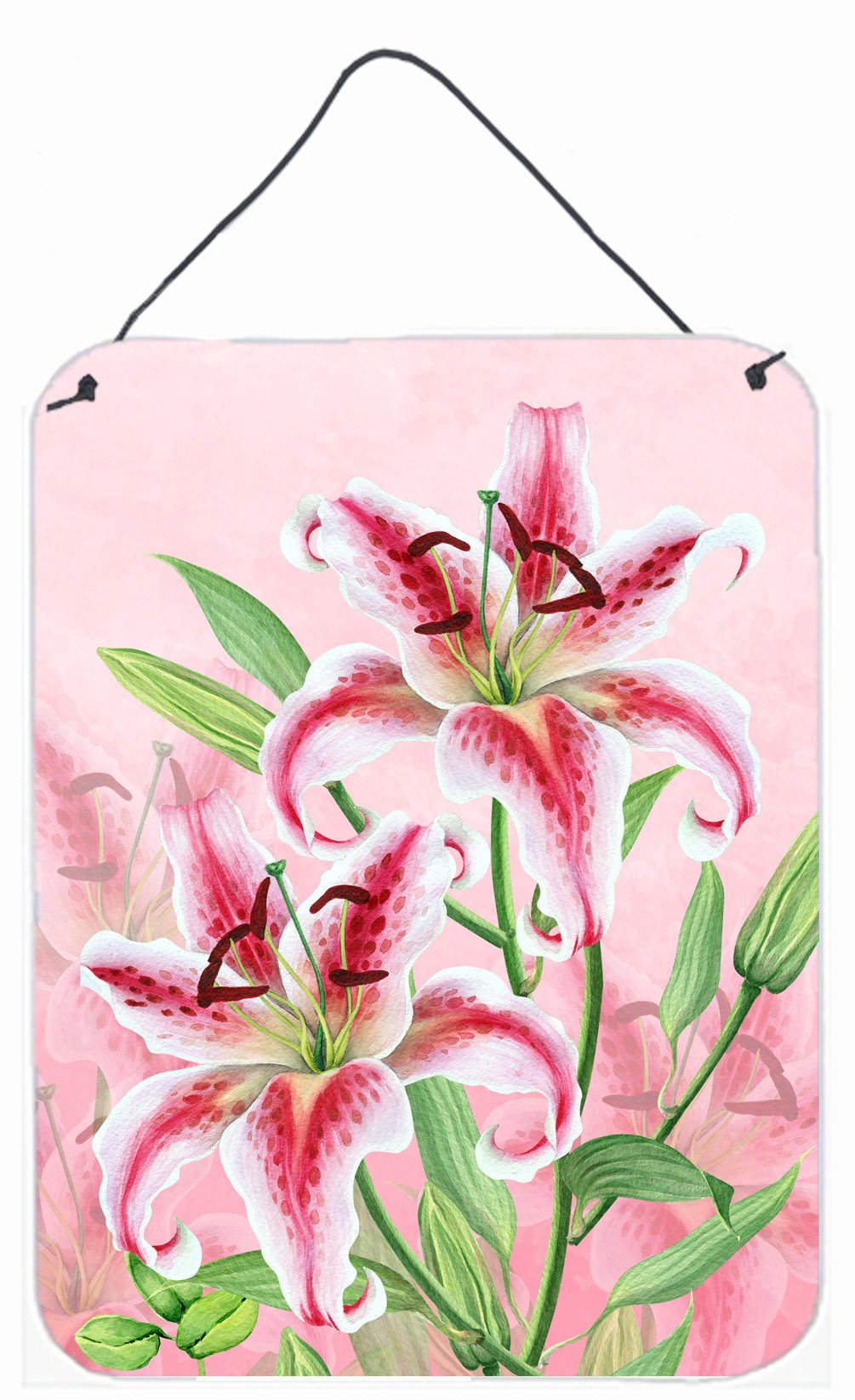Pink Lillies Wall or Door Hanging Prints BB7446DS1216 by Caroline's Treasures