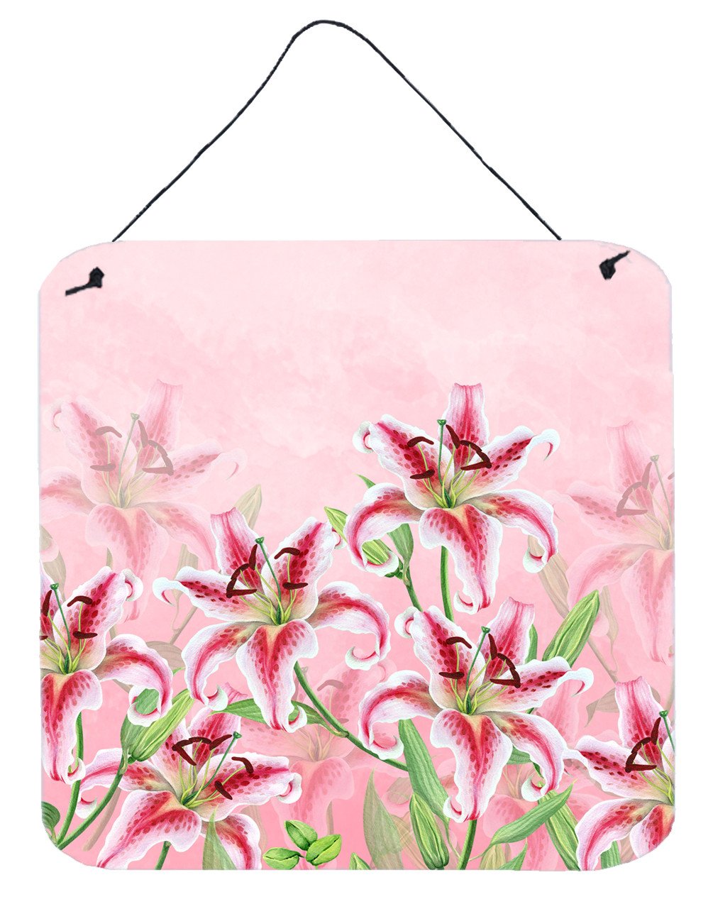 Pink Lillies Wall or Door Hanging Prints BB7446DS66 by Caroline's Treasures