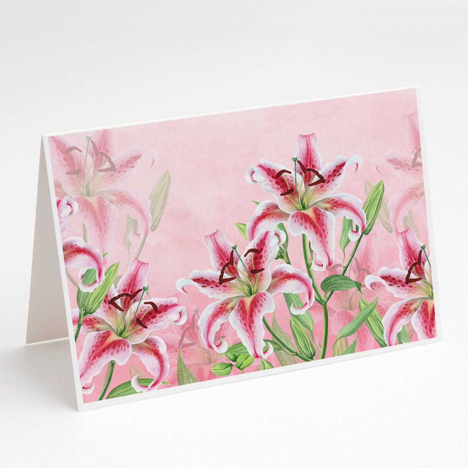 Buy this Pink Lillies Greeting Cards and Envelopes Pack of 8