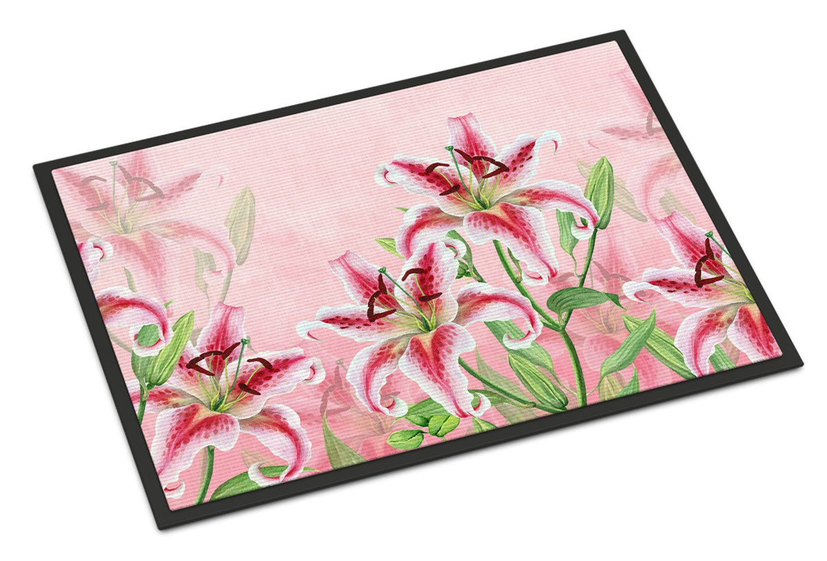 Pink Lillies Indoor or Outdoor Mat 24x36 BB7446JMAT by Caroline&#39;s Treasures