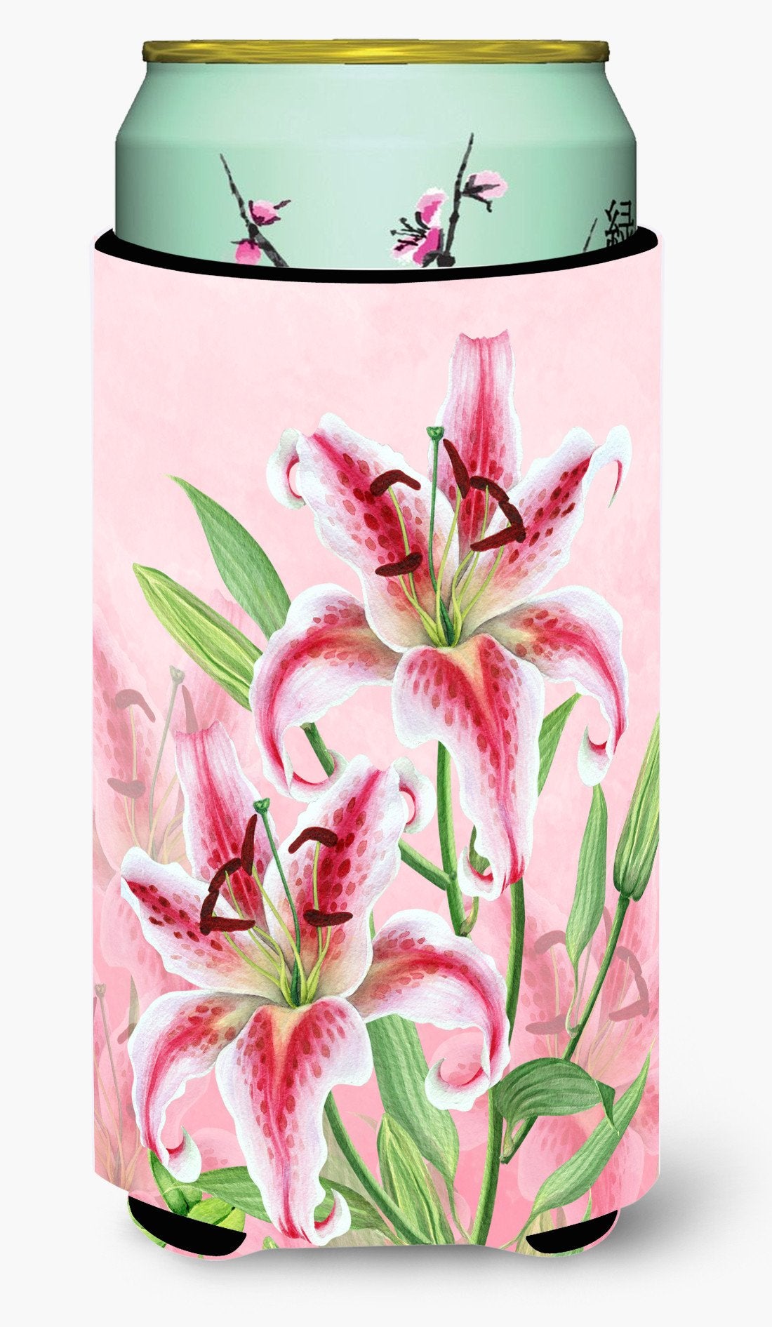 Pink Lillies Tall Boy Beverage Insulator Hugger BB7446TBC by Caroline&#39;s Treasures
