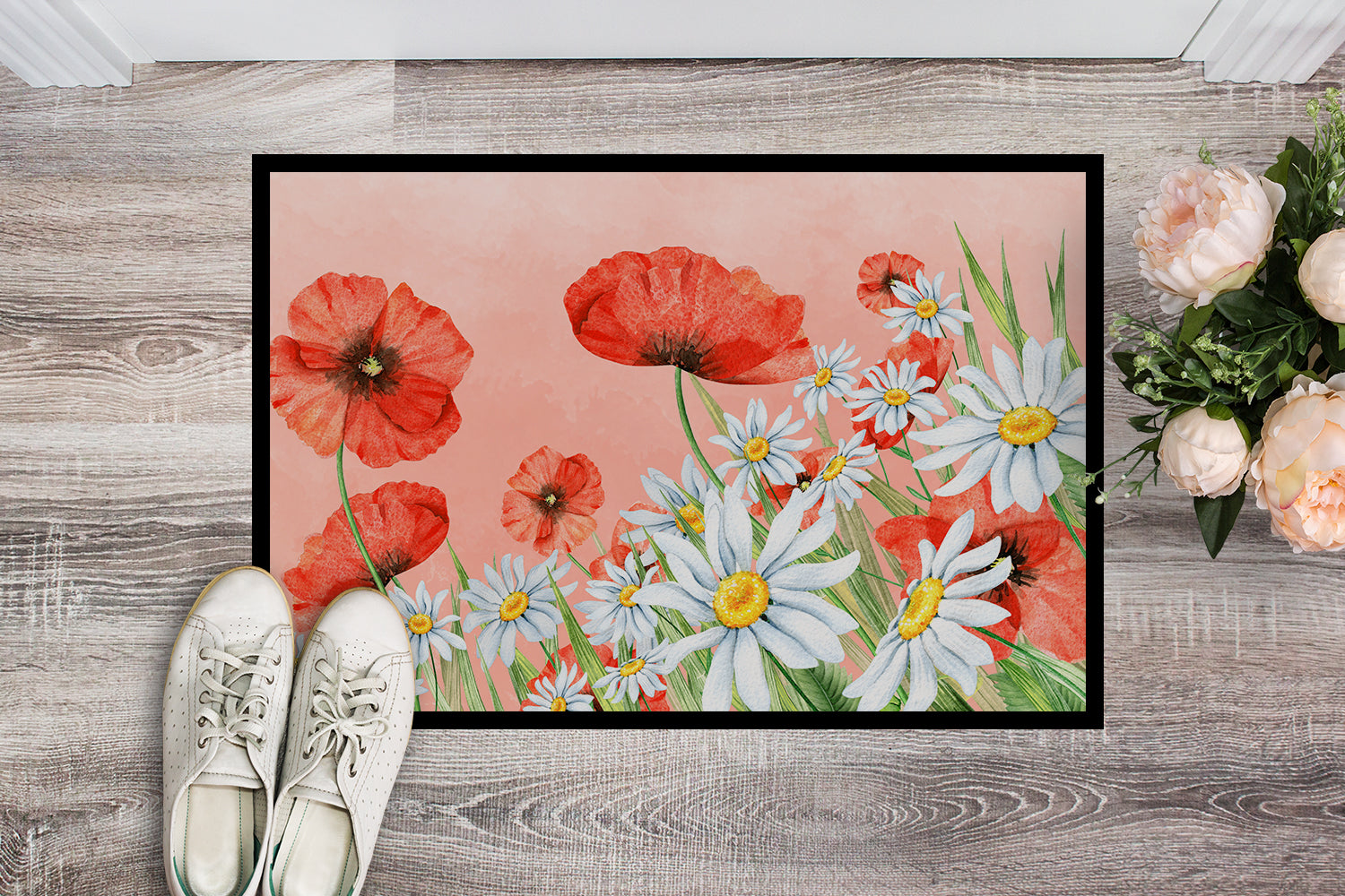Poppies and Chamomiles Indoor or Outdoor Mat 18x27 BB7448MAT - the-store.com