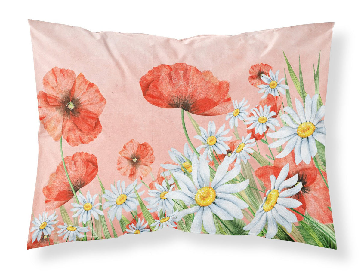 Poppies and Chamomiles Fabric Standard Pillowcase BB7448PILLOWCASE by Caroline&#39;s Treasures