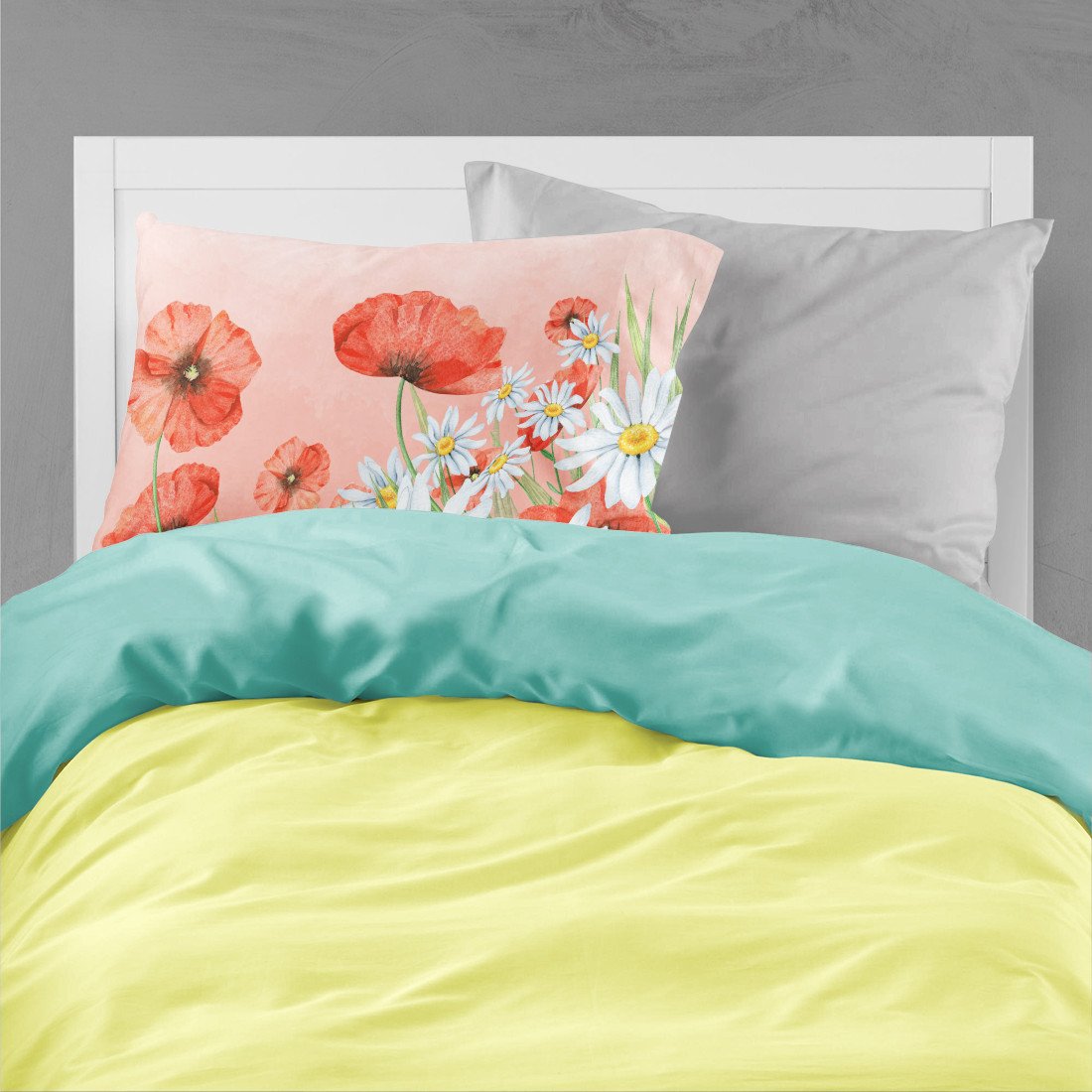 Poppies and Chamomiles Fabric Standard Pillowcase BB7448PILLOWCASE by Caroline's Treasures