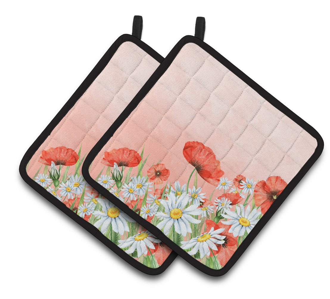 Poppies and Chamomiles Pair of Pot Holders BB7448PTHD by Caroline&#39;s Treasures
