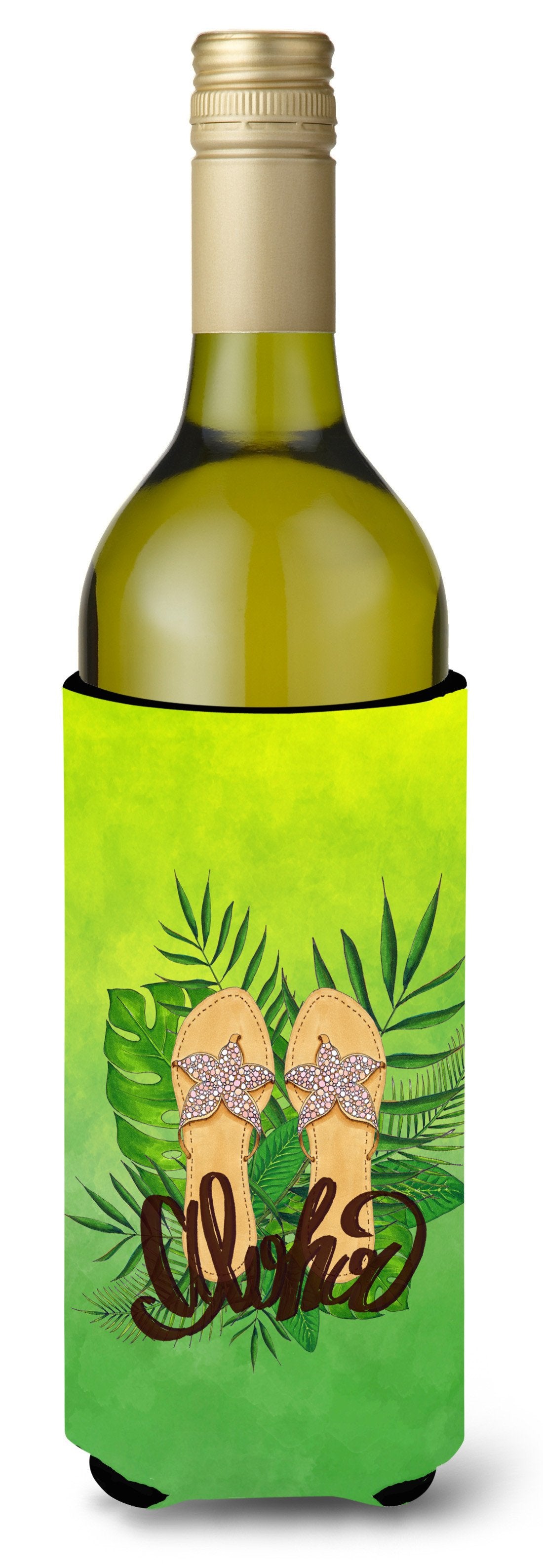 Aloha Flip Flops Wine Bottle Beverge Insulator Hugger BB7449LITERK by Caroline&#39;s Treasures