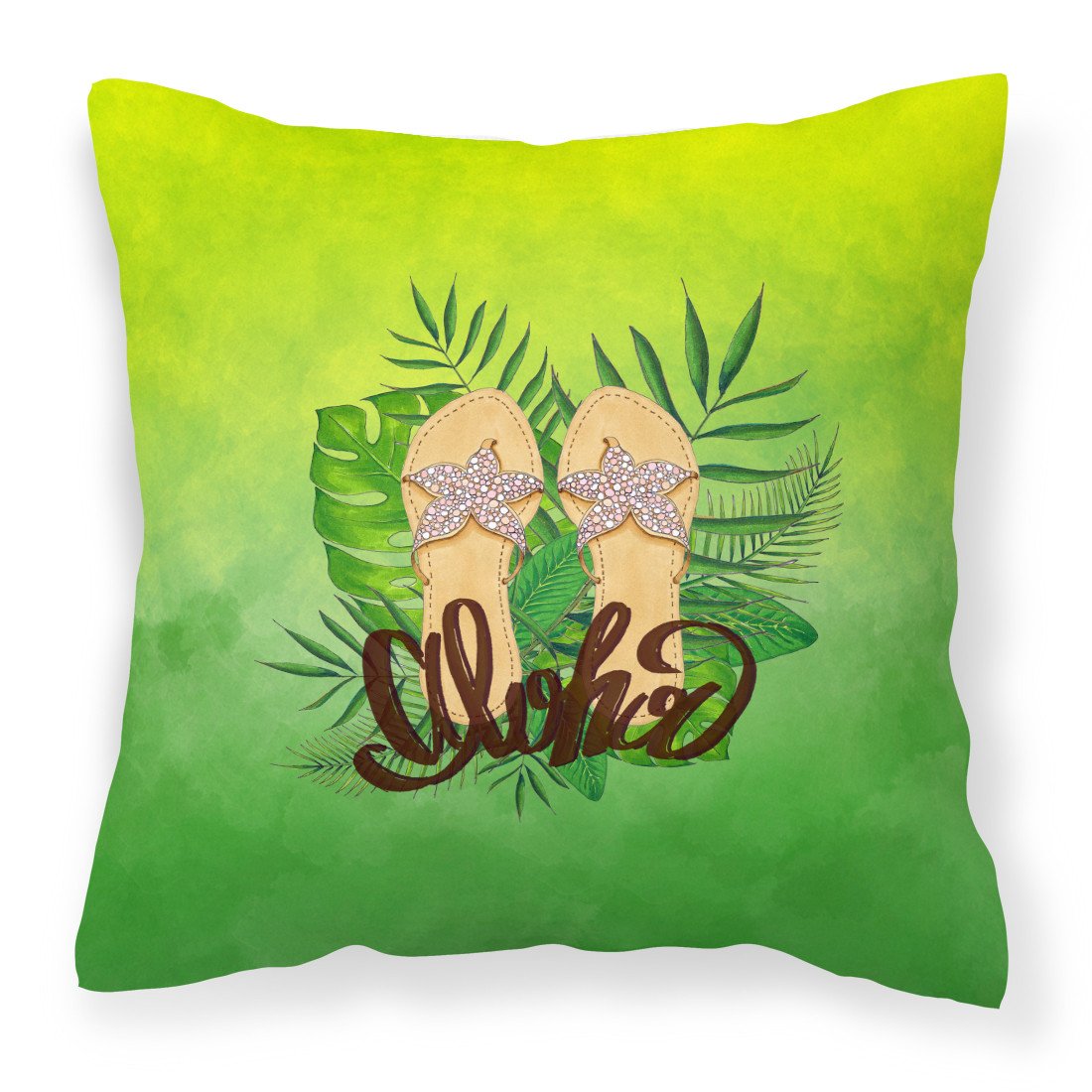 Aloha Flip Flops Fabric Decorative Pillow BB7449PW1818 by Caroline&#39;s Treasures