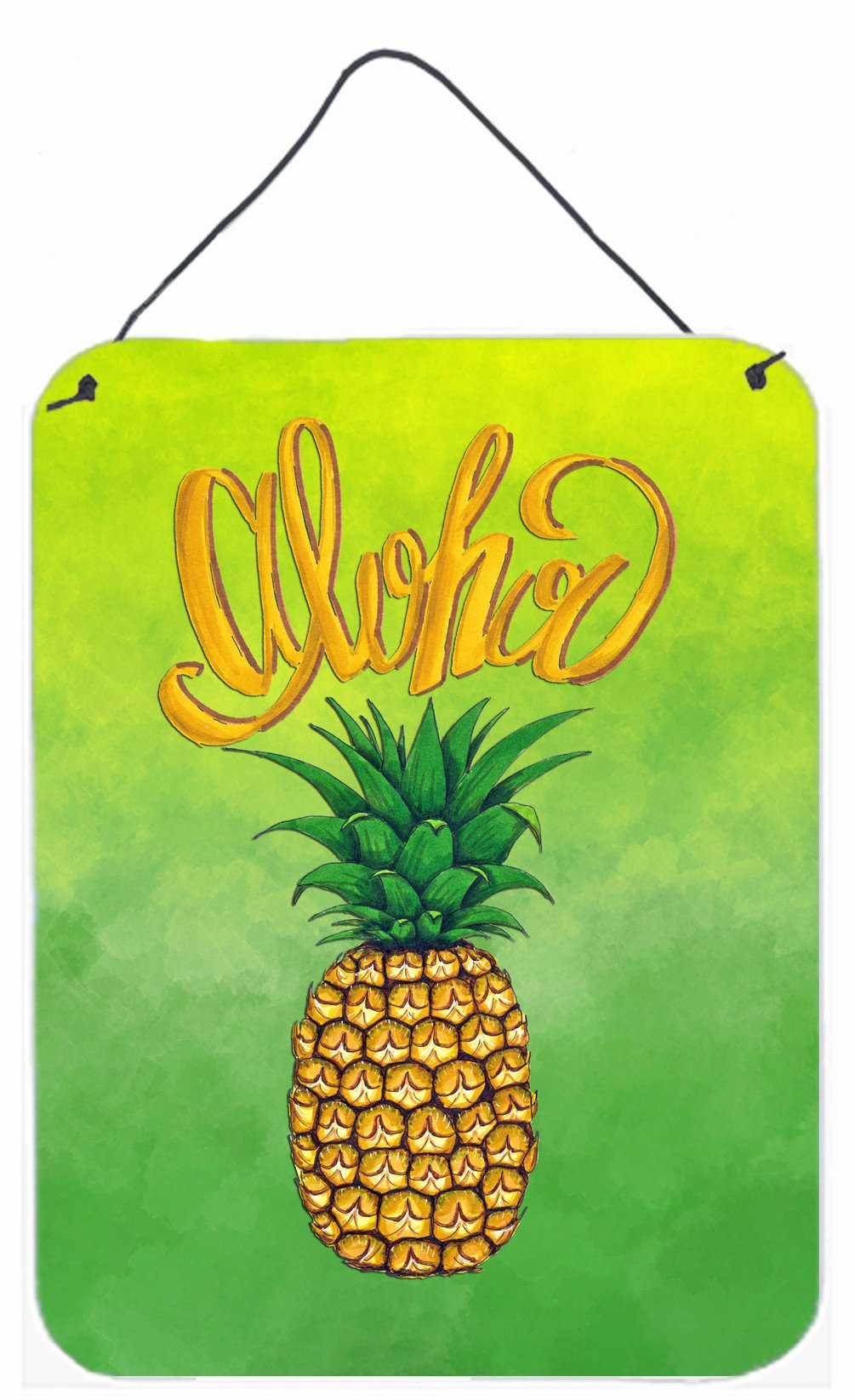 Aloha Pineapple Welcome Wall or Door Hanging Prints BB7451DS1216 by Caroline's Treasures