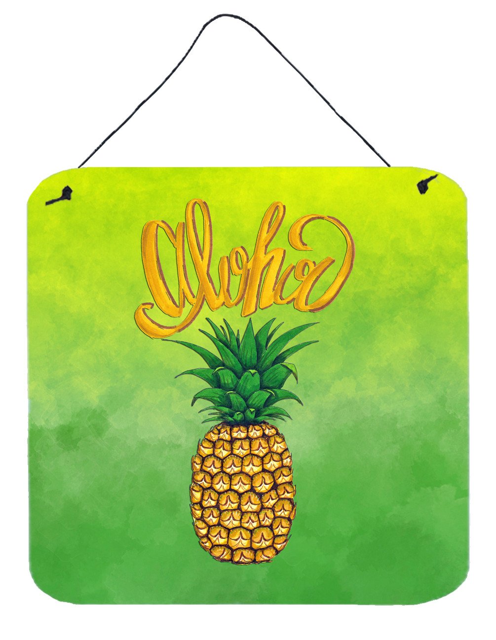 Aloha Pineapple Welcome Wall or Door Hanging Prints BB7451DS66 by Caroline's Treasures