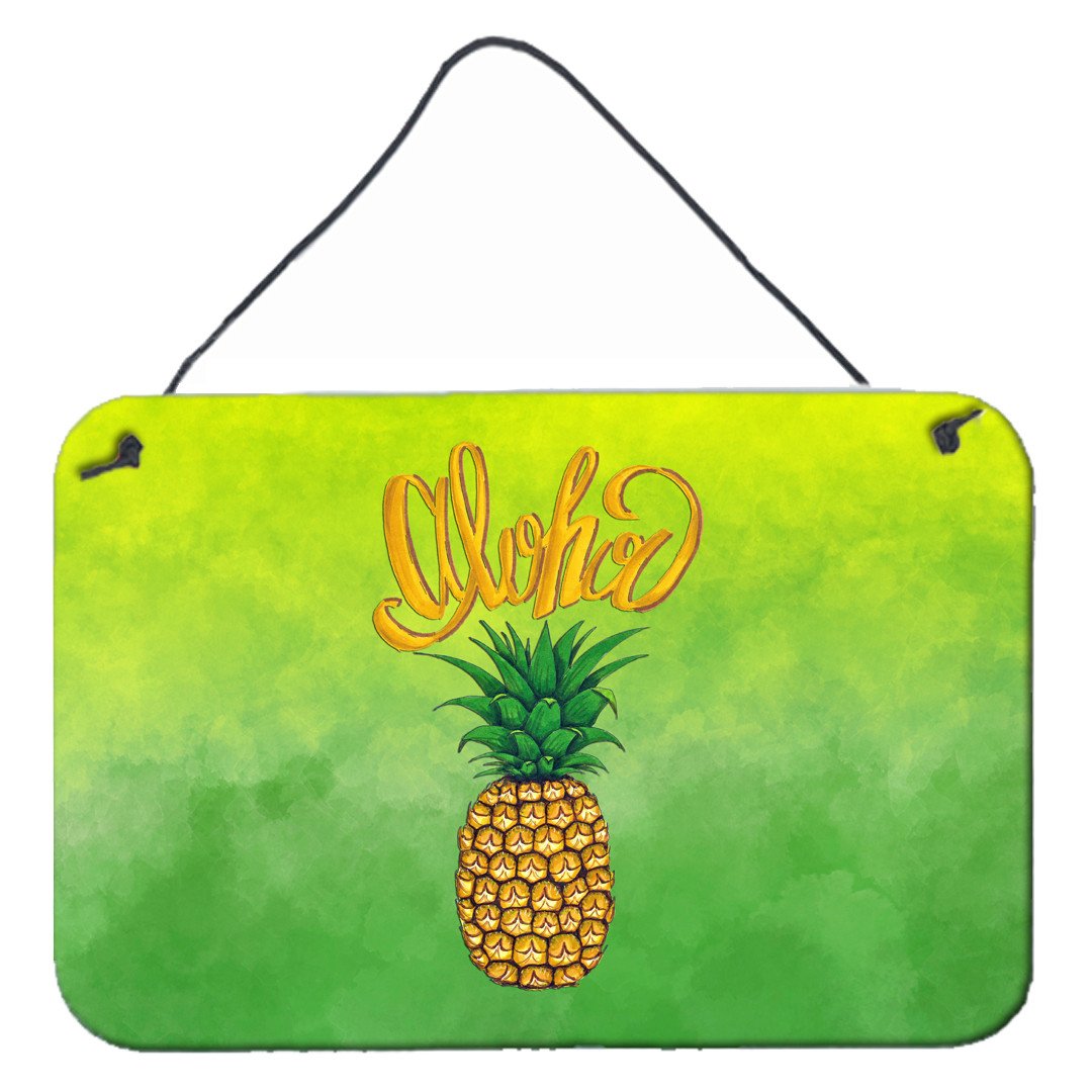 Aloha Pineapple Welcome Wall or Door Hanging Prints BB7451DS812 by Caroline's Treasures