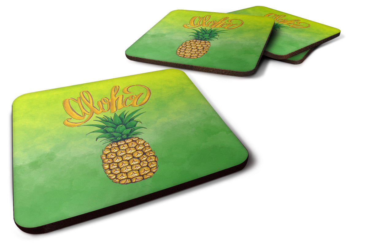 Aloha Pineapple Welcome Foam Coaster Set of 4 BB7451FC - the-store.com